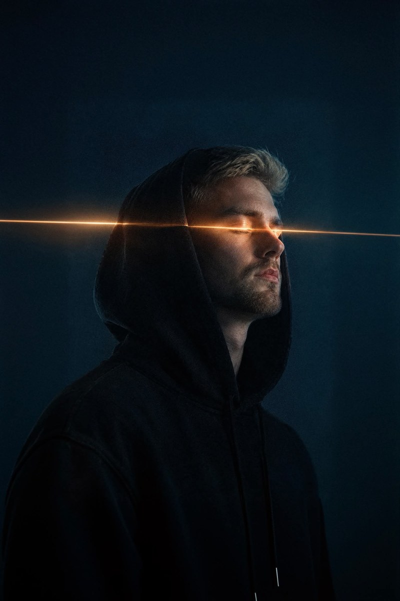 Cinematic Portrait with a Golden Light Beam output 2