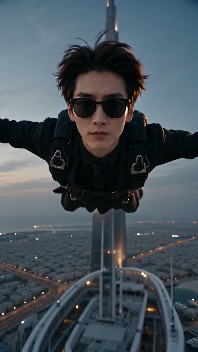 Luxury Skyline Parachute Landing