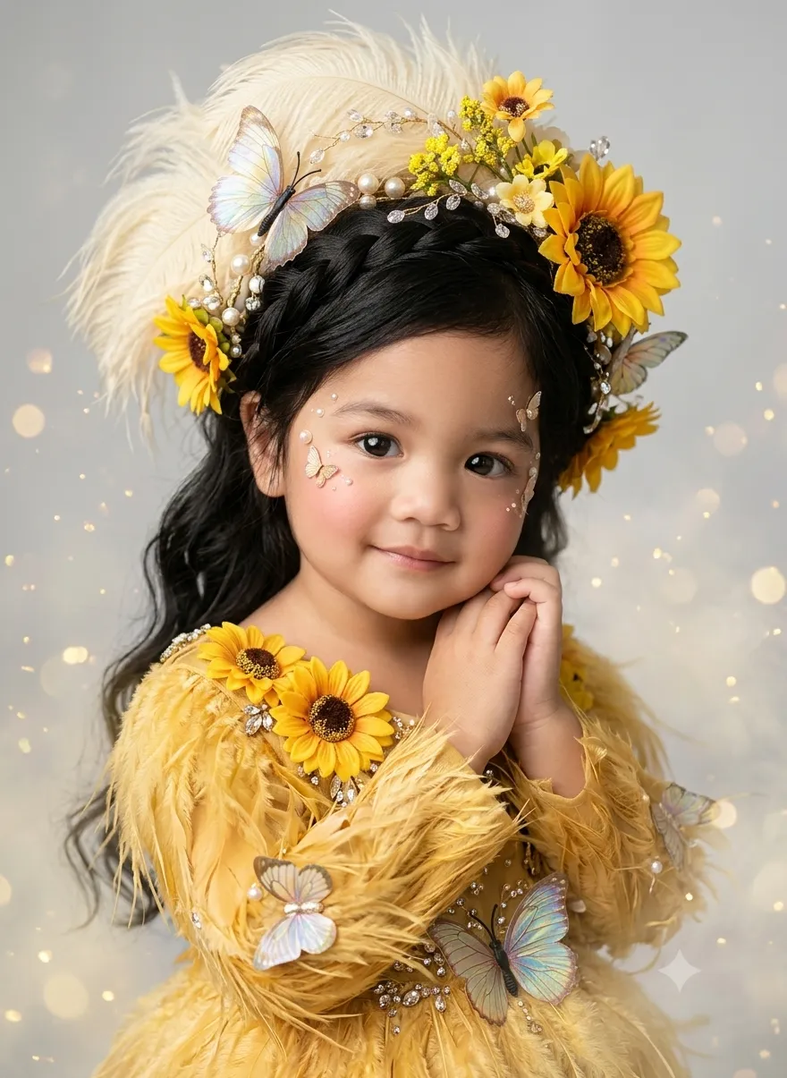 Enchanted Lavender Feather Toddler Portrait output 4