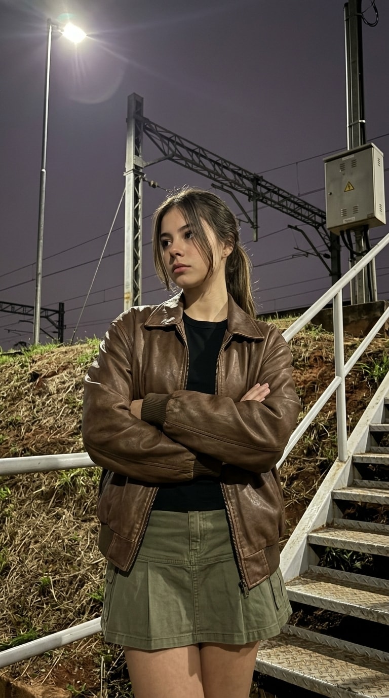 Moody Urban Night Railway Portrait