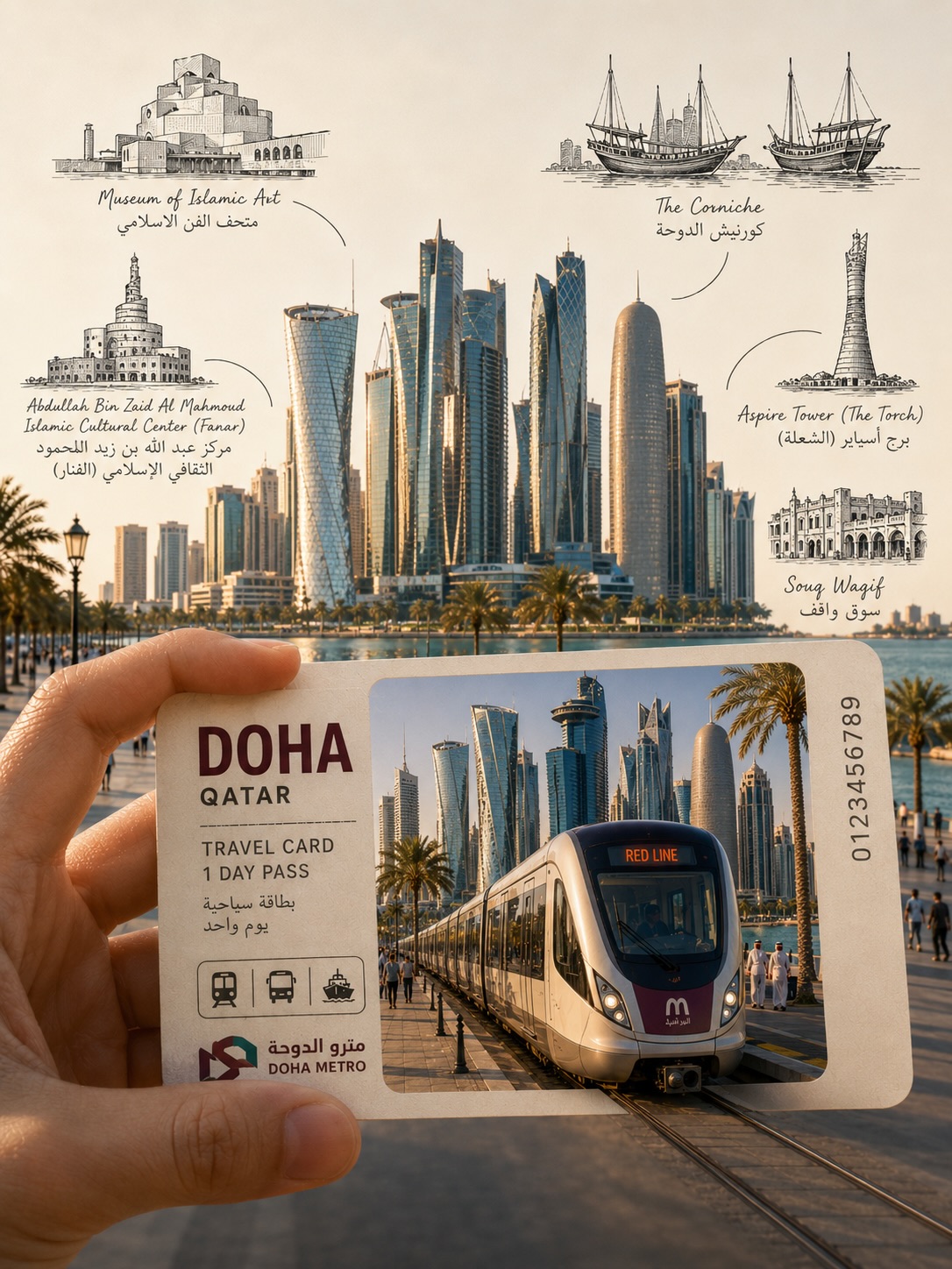 3D Travel-Card City Tourism Poster