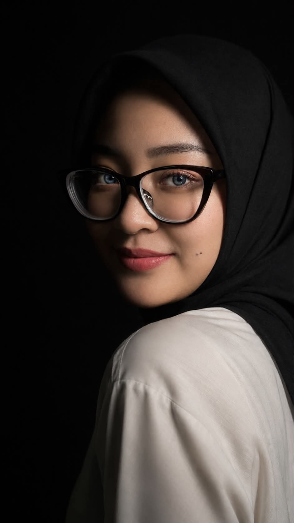 Cinematic Low-Key Portrait of a Young Woman