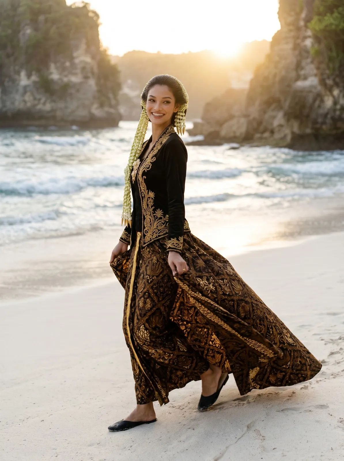 Javanese Wedding Couture on a Tropical Beach