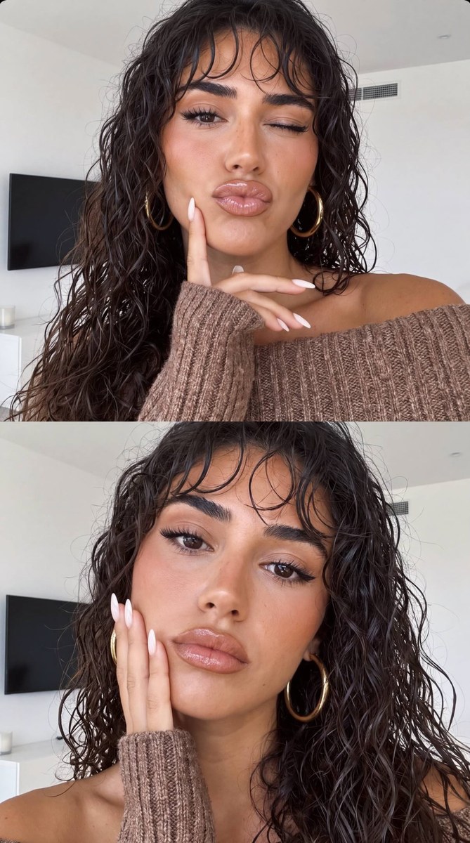 Glamorous Two-Panel Beauty Portrait Collage