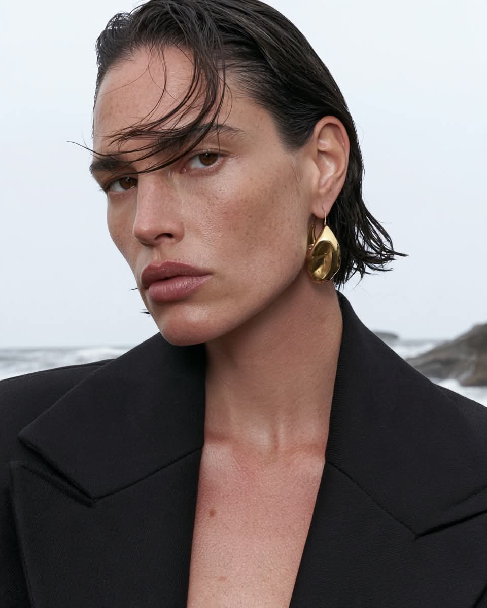 Coastal Luxury Fashion Editorial Portrait output 1