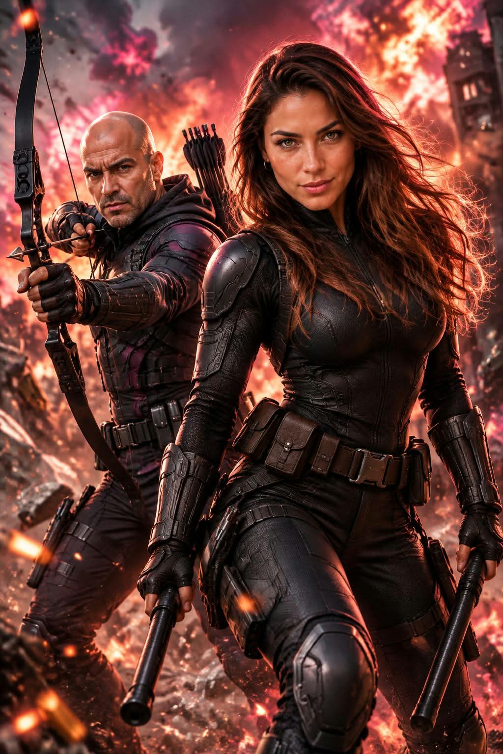 Epic Two-Agent Action Movie Poster output 1