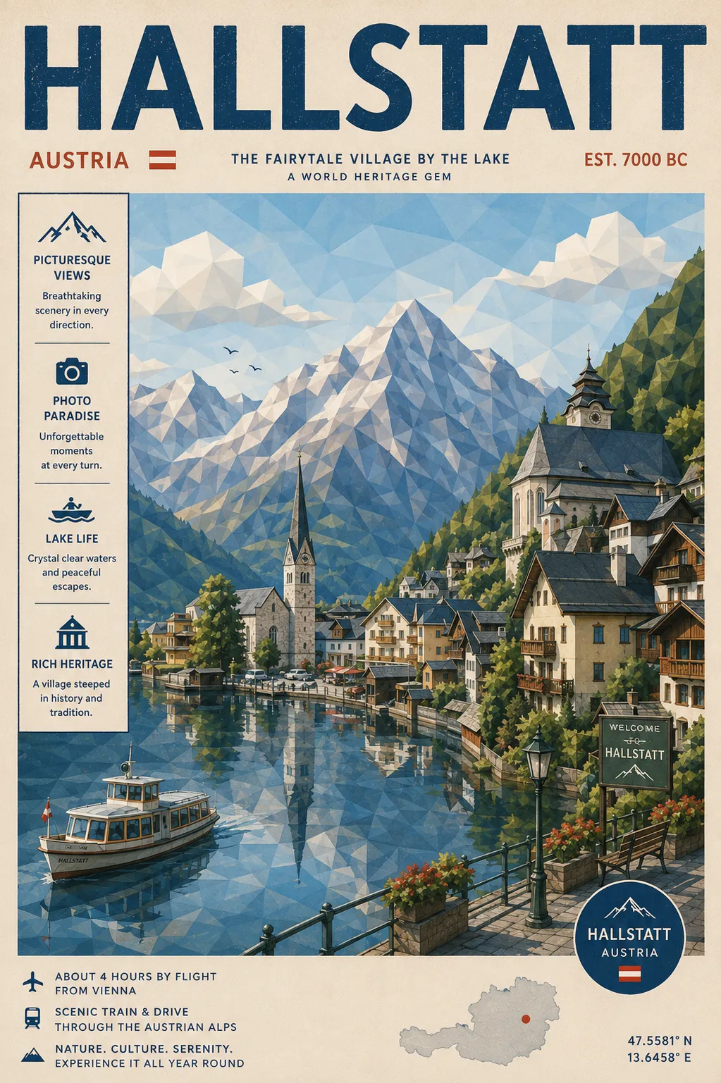 Low-Poly Vintage Destination Travel Poster output 3