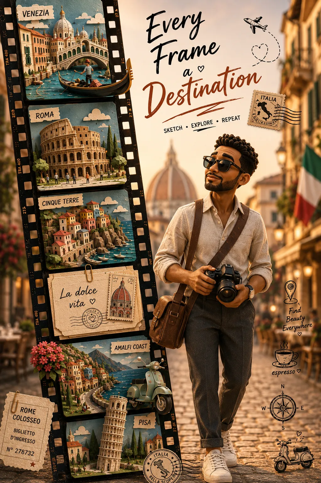 Every Frame a Destination — Travel Poster