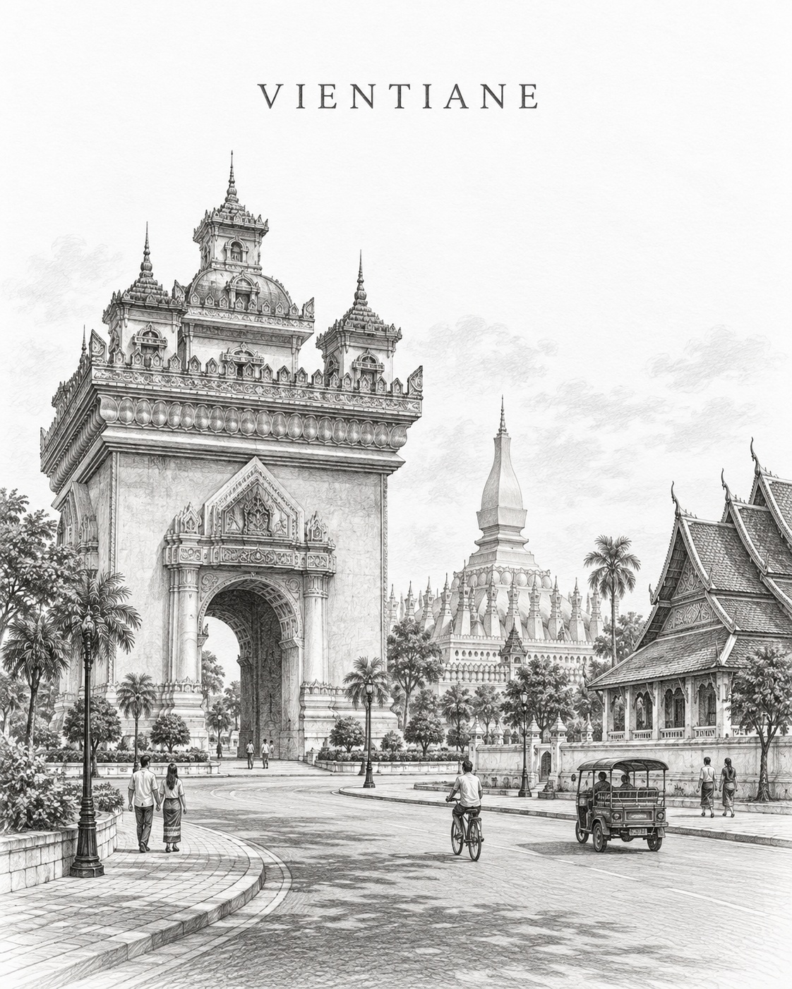Graphite City Landmark Art Poster