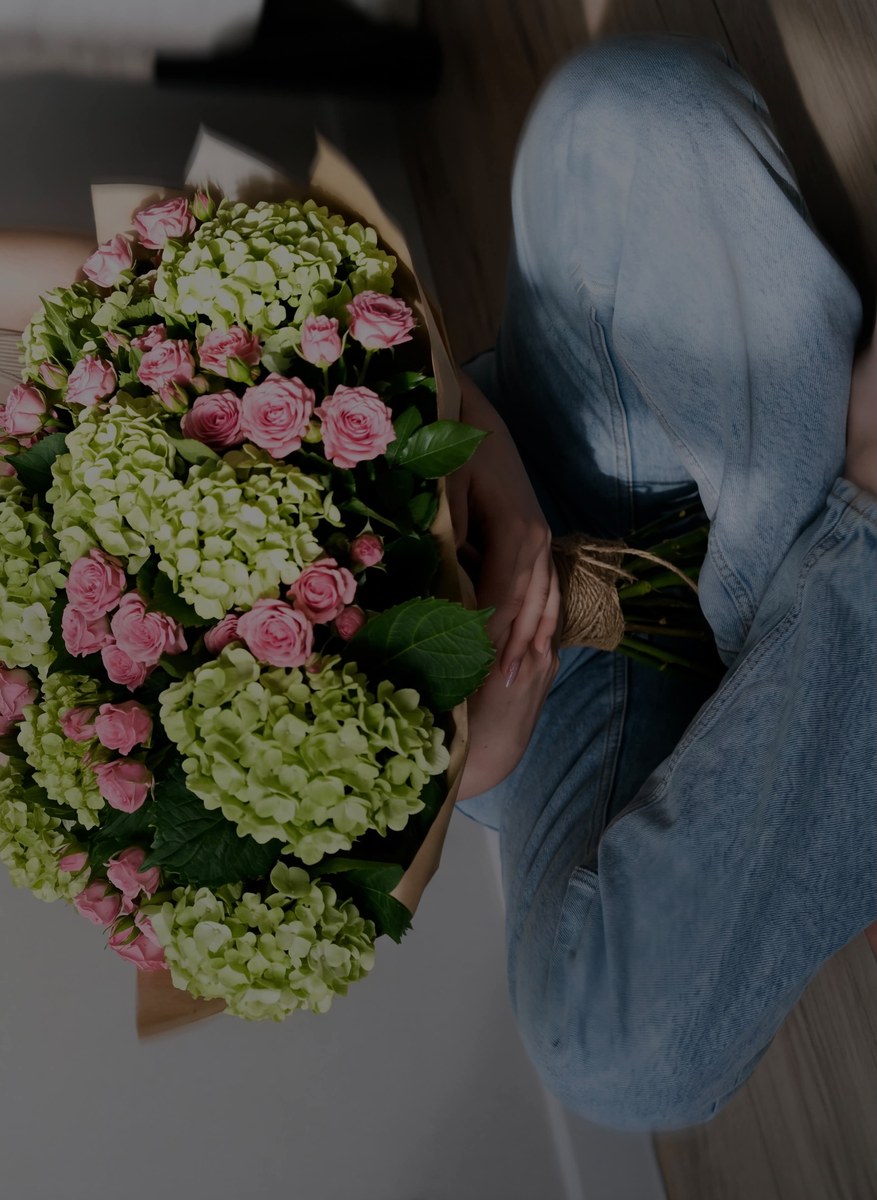 Romantic Floor-Seated Portrait with an Oversized Bouquet output 2