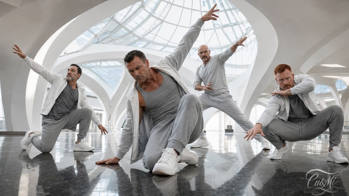 Four-Person Synchronized Dance Photograph