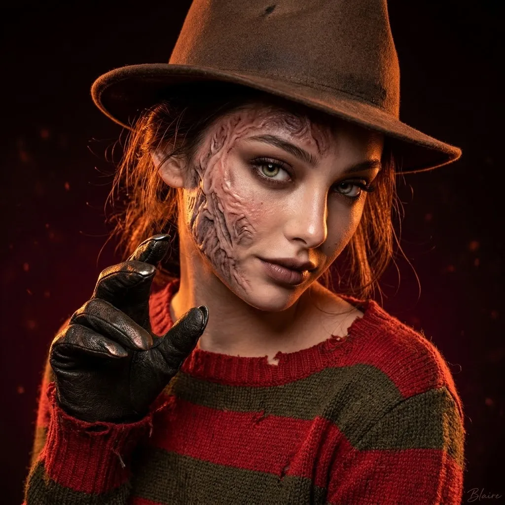Freddy-Inspired Nightmare Horror Portrait output 1