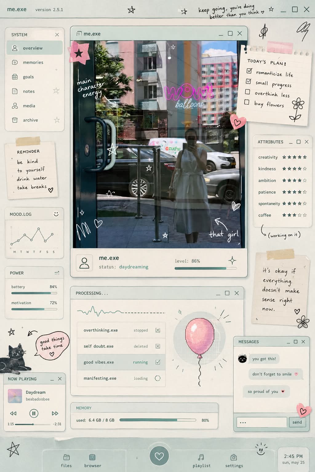 Me as an Operating System — Scrapbook UI
