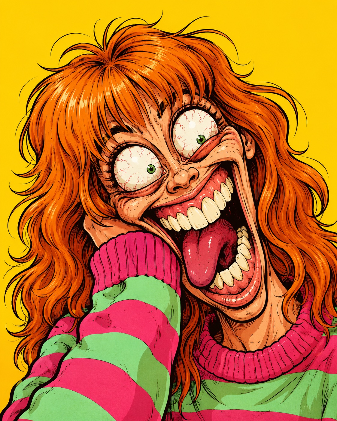 Exaggerated 1990s-Inspired Cartoon Portrait output 1
