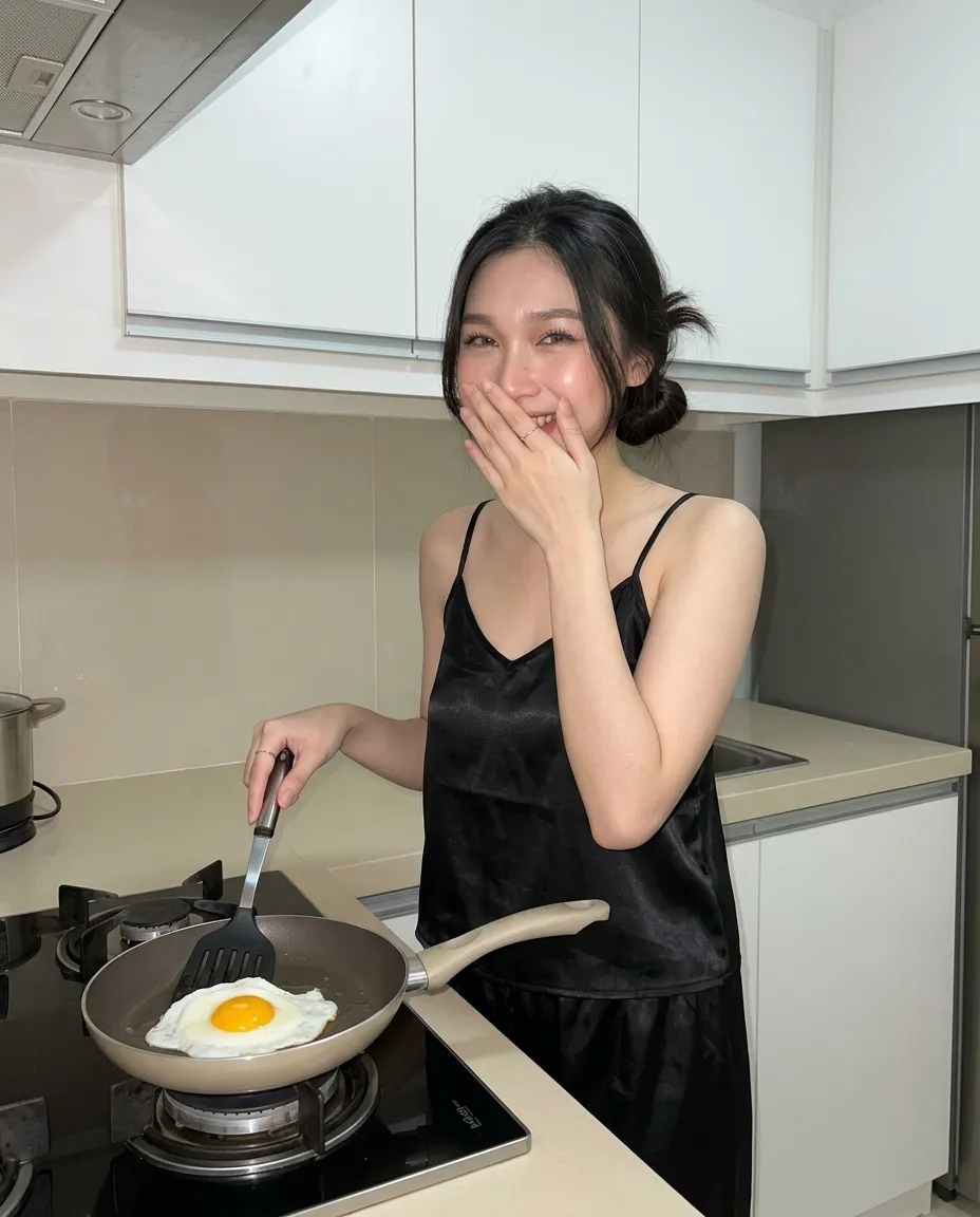 Candid Breakfast Portrait in a Minimalist Kitchen output 2