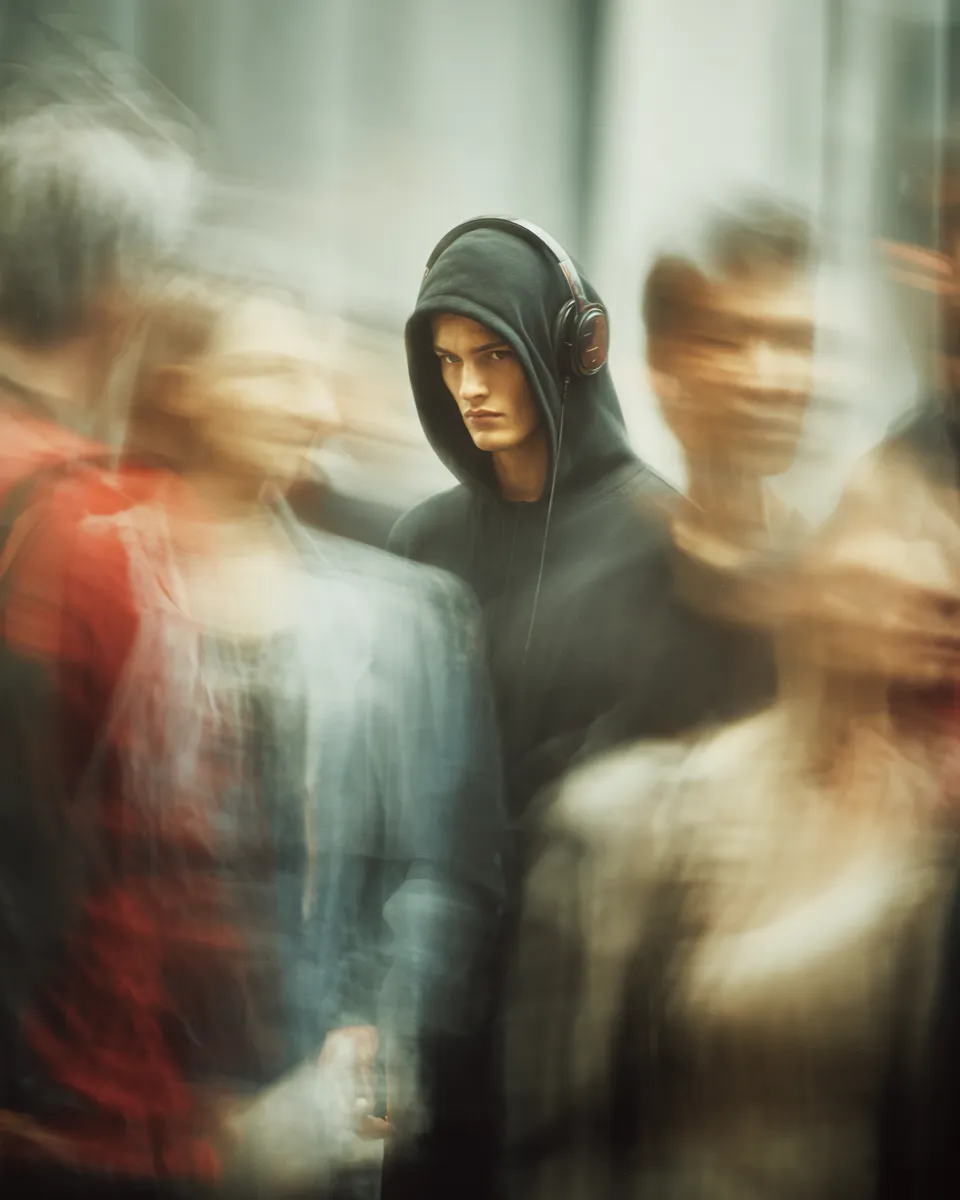 Motion-Blur Urban Editorial Portrait output 5