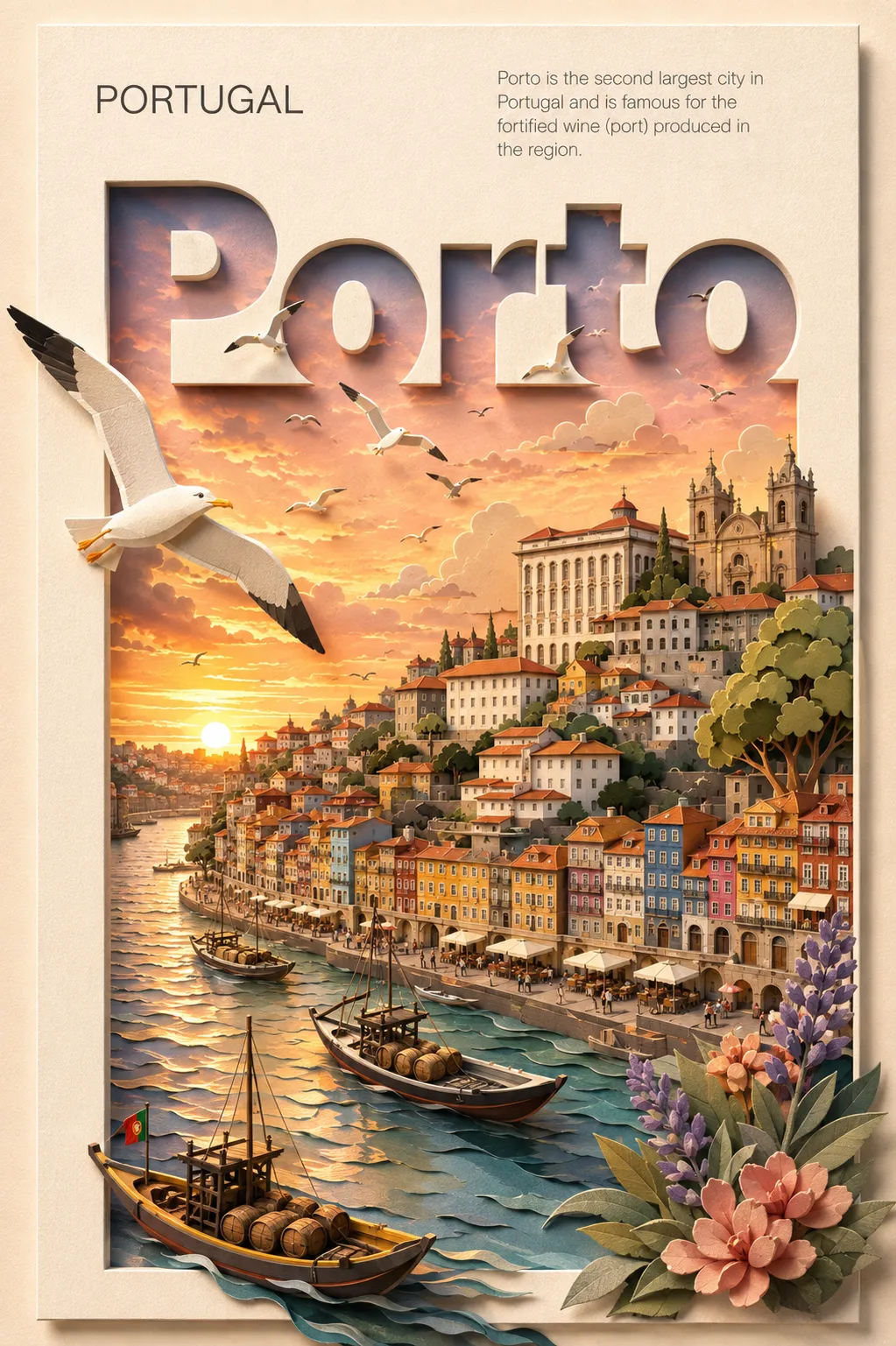 Vintage Paper-Cut Travel Poster