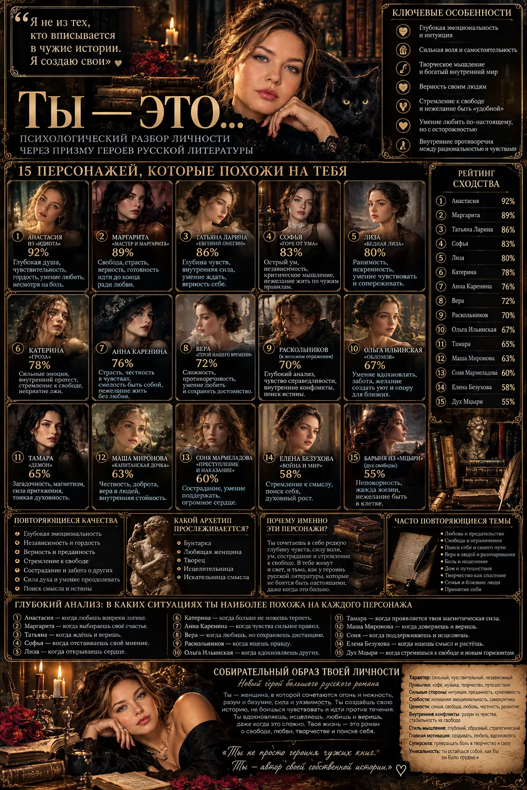 Russian Literature Personality Analysis Infographic