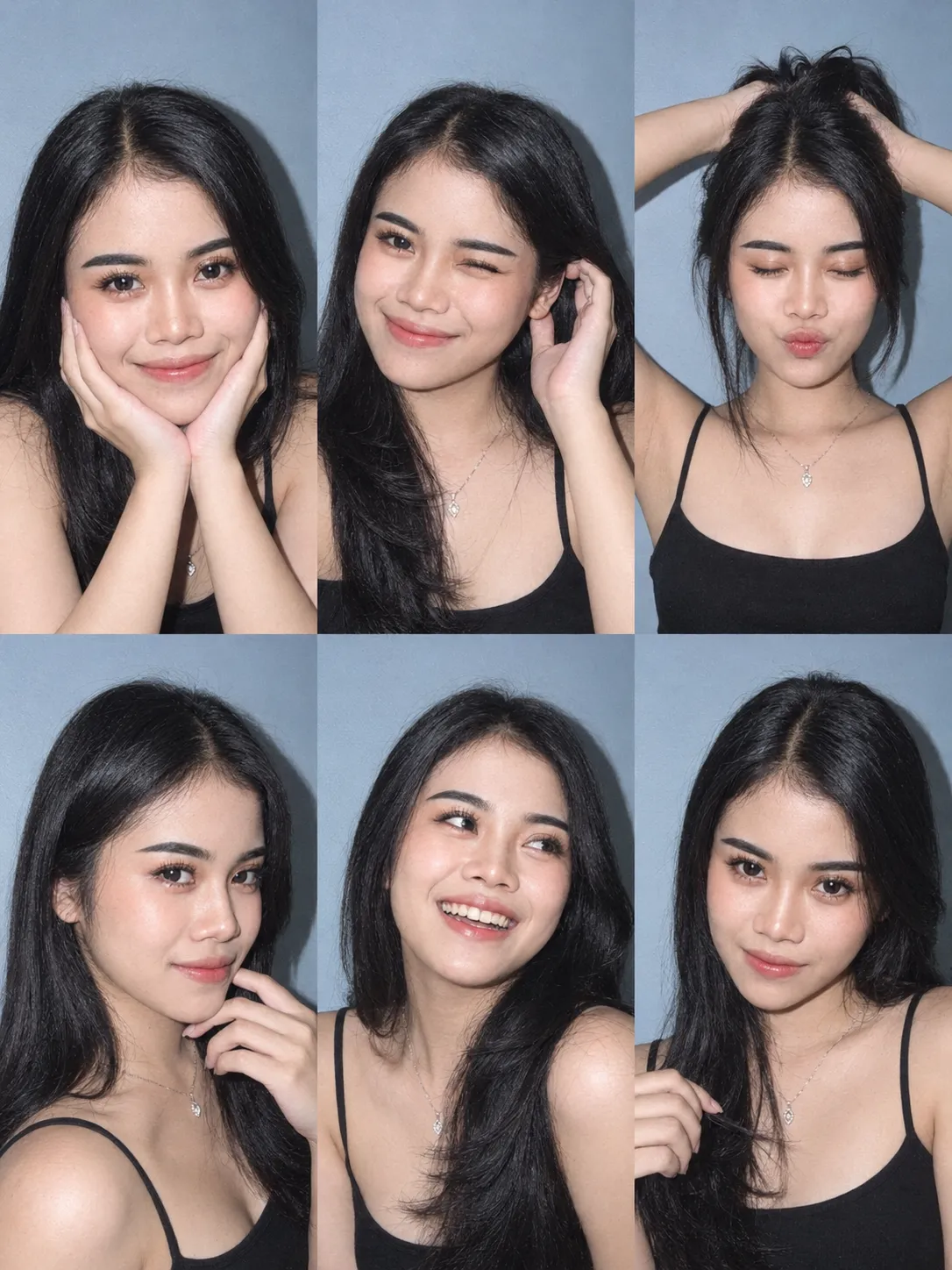 Six-Frame Candid Flash Portrait Collage output 1
