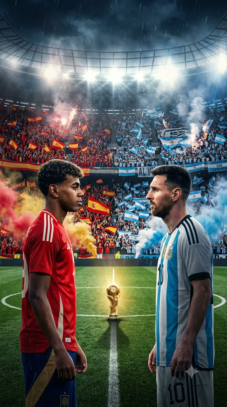 Spain vs Argentina World Cup Final Cinematic Poster