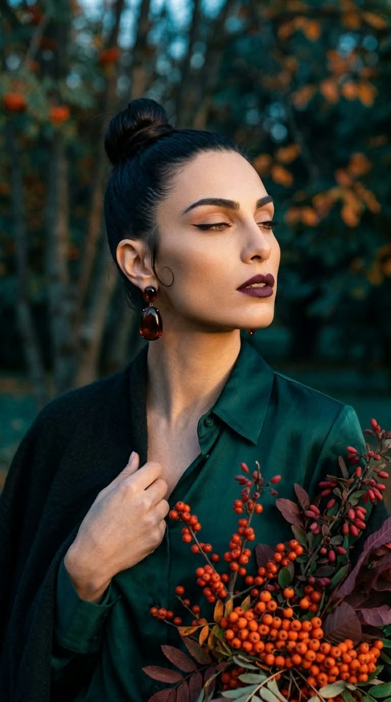 Autumn Garden Fashion Portrait at Blue Hour output 2