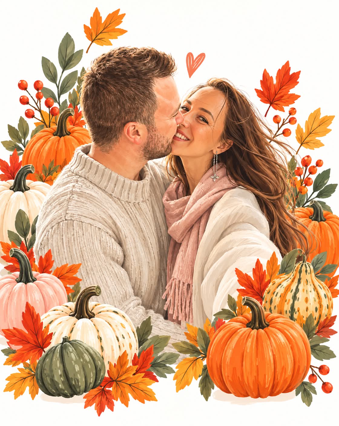 Playful Scandinavian Autumn Illustration output 2
