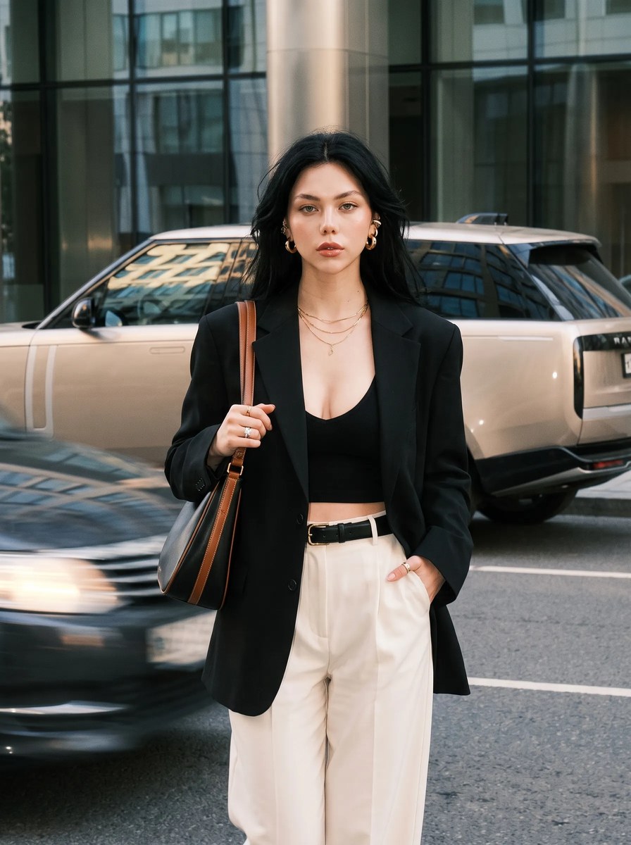 Luxury Street-Style Fashion Portrait output 1