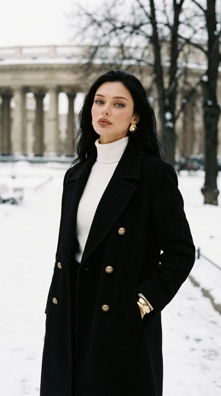 Photorealistic Vintage Winter Fashion Editorial