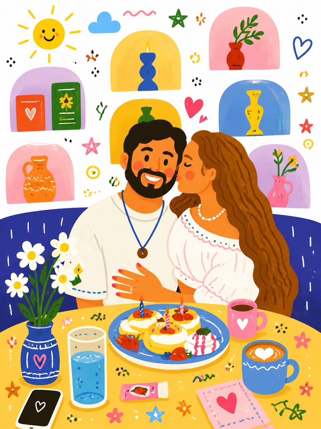 Decorative Folk Flat Illustration with Doodles output 2
