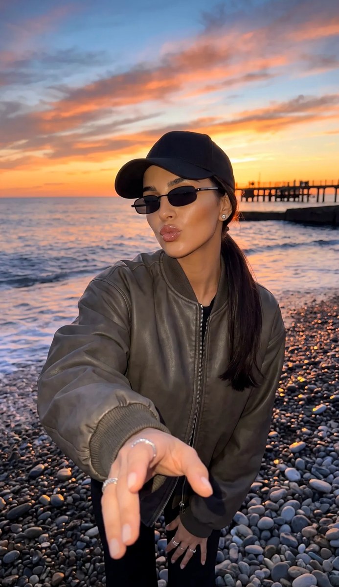 Hard-Flash Beach Portrait at Sunset