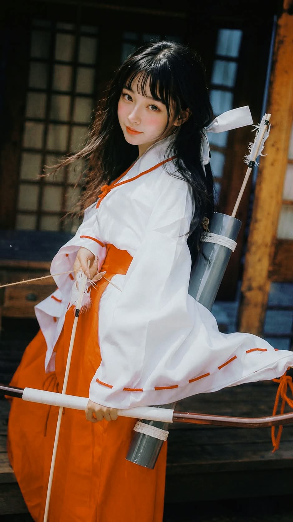 Kikyou Shrine Maiden Cosplay Portrait