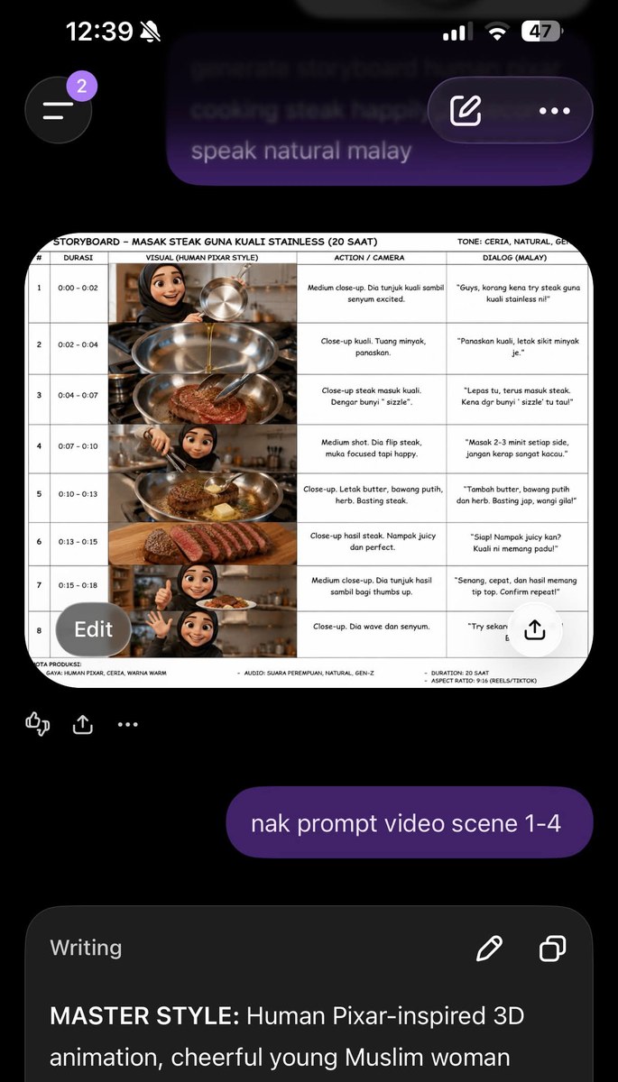 Create a Consistent Product Storyboard and Video Clips output 3