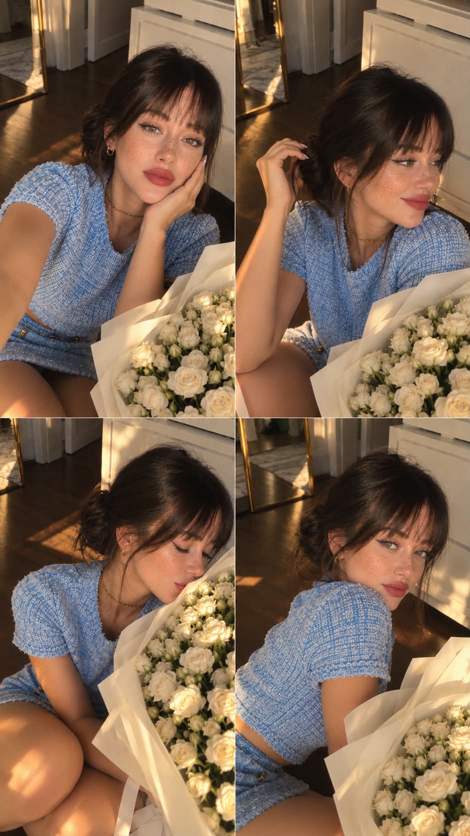 Candid Moment with a Bouquet of White Roses output 3