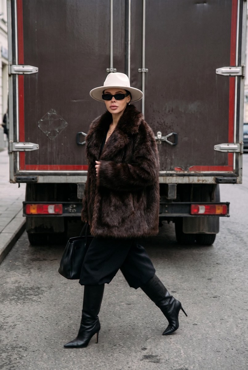 Luxury Shearling Street-Style Fashion Photograph output 2