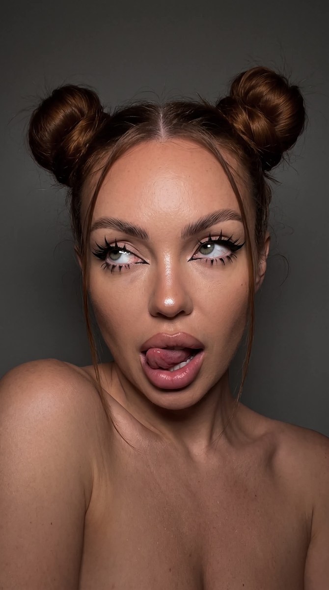 Dark, Playful Close-Up Selfie