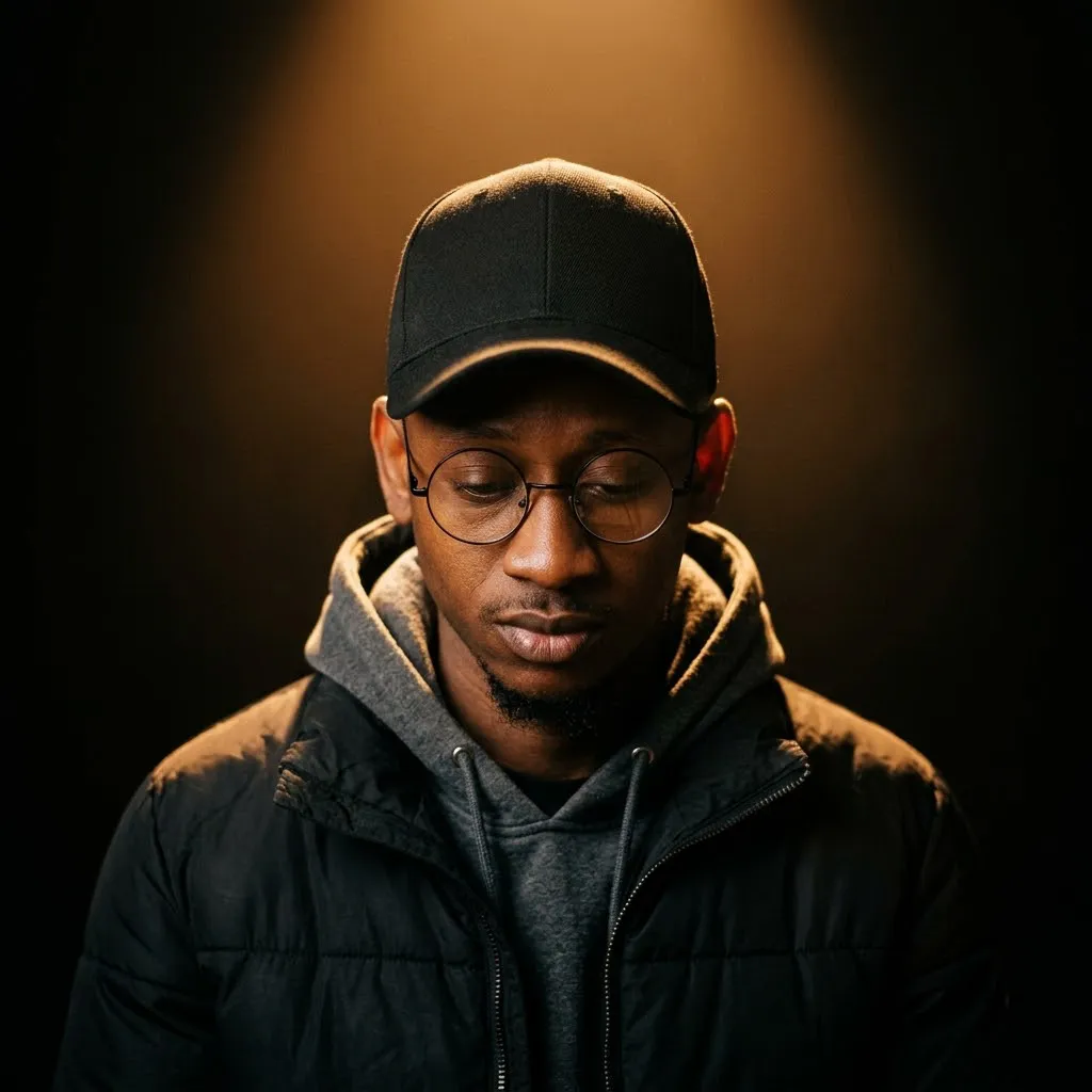 Solitary Cinematic Portrait of a Young Man