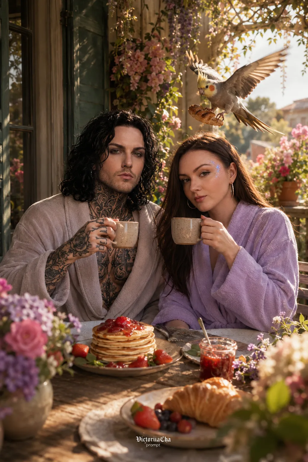 Cozy Veranda Breakfast with a Cockatiel output 2
