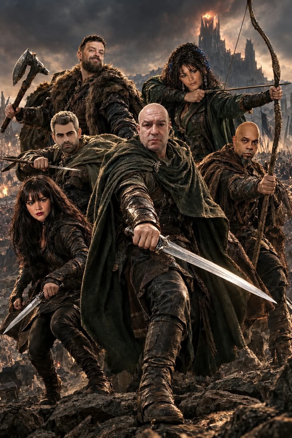 Seven-Person Cinematic Action Poster output 1