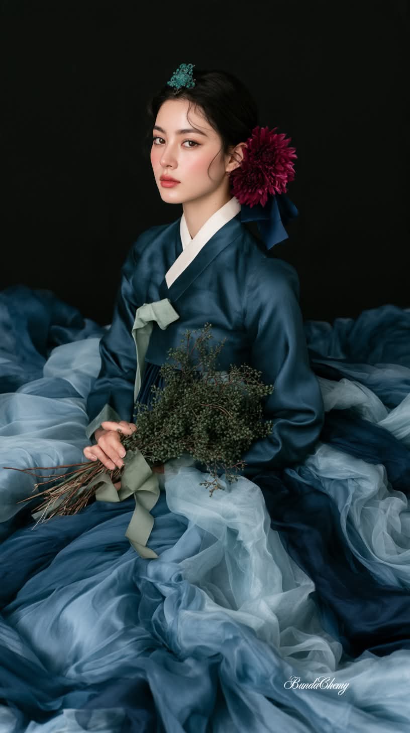 Fine Art Portrait in a Sculptural Hanbok Gown output 2