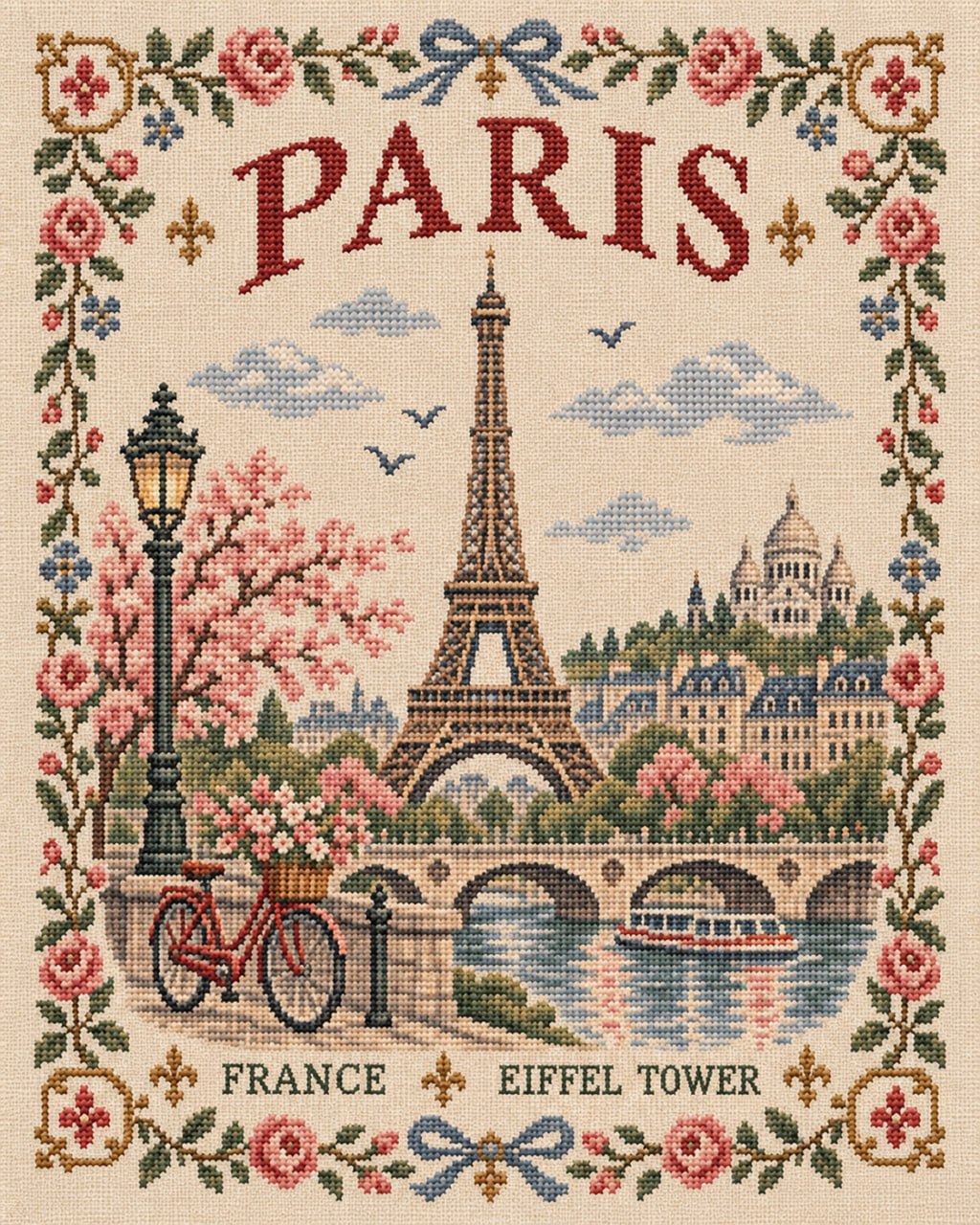Vintage City Cross-Stitch Souvenir