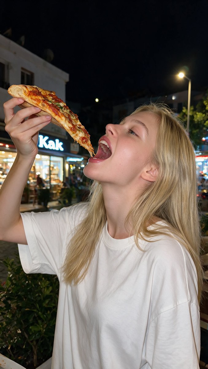 Candid Nighttime Pizza Photo output 2