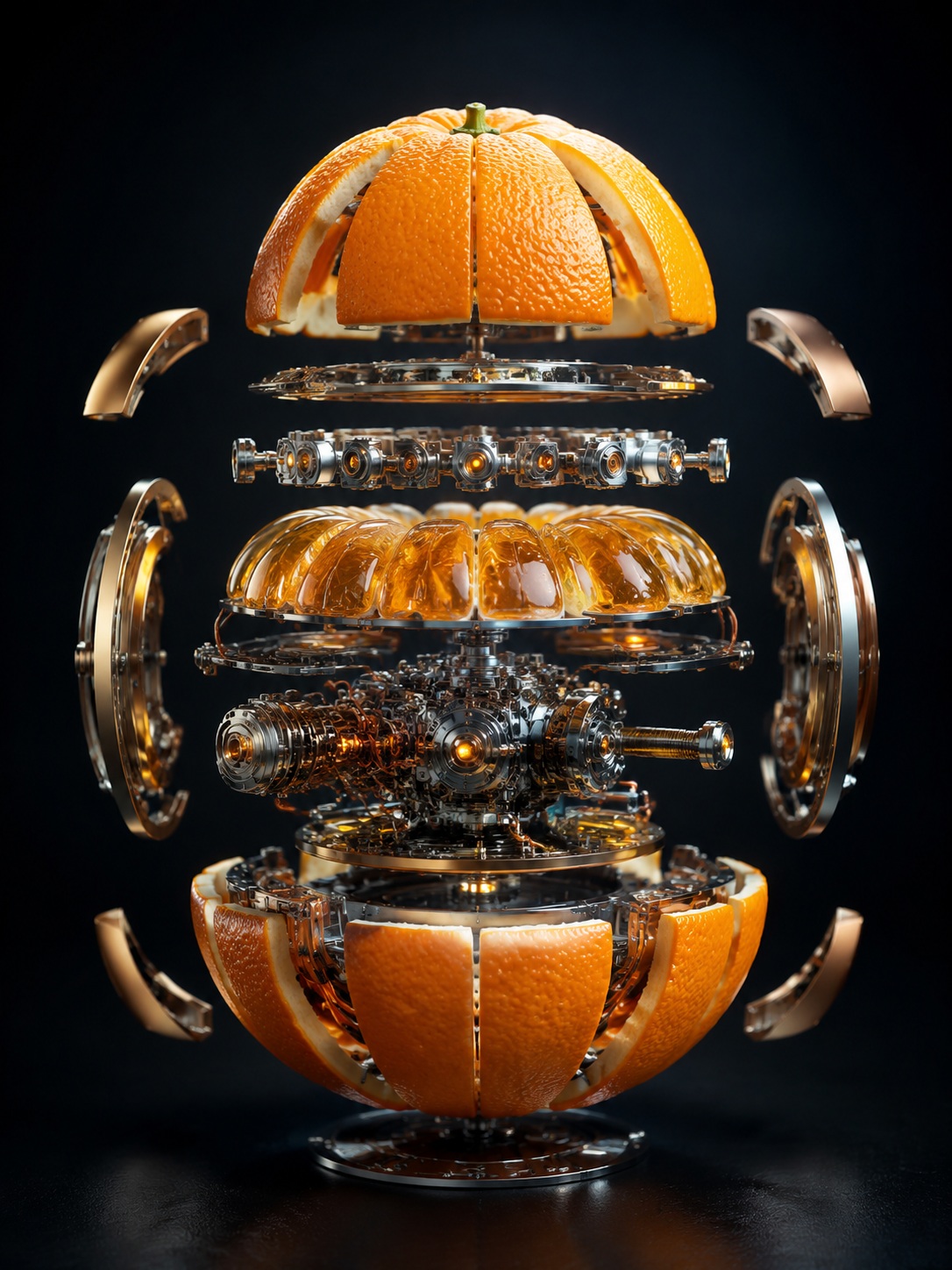 Mechanical Nano-Machine Banana — 3D Concept Art