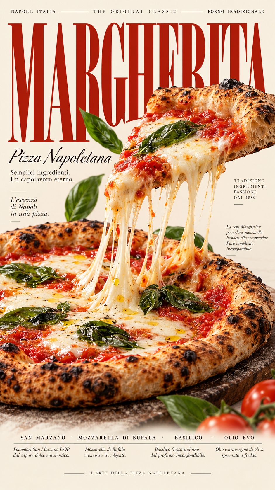 Neapolitan Margherita Food Typography Poster output 2
