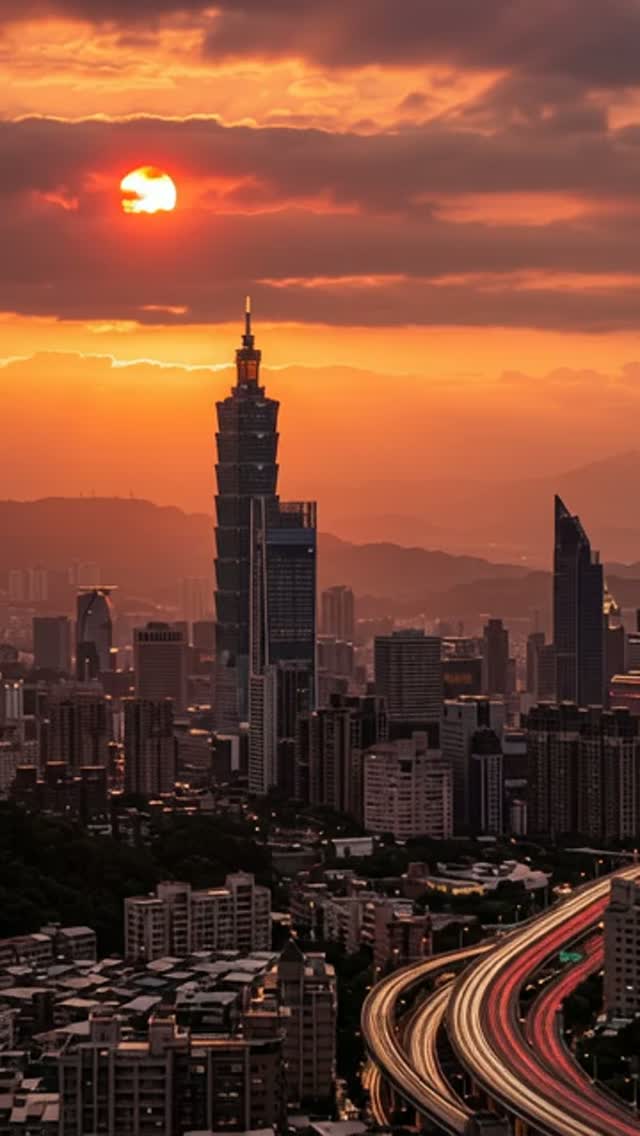 Aerial Orbit Timelapse of Taipei 101