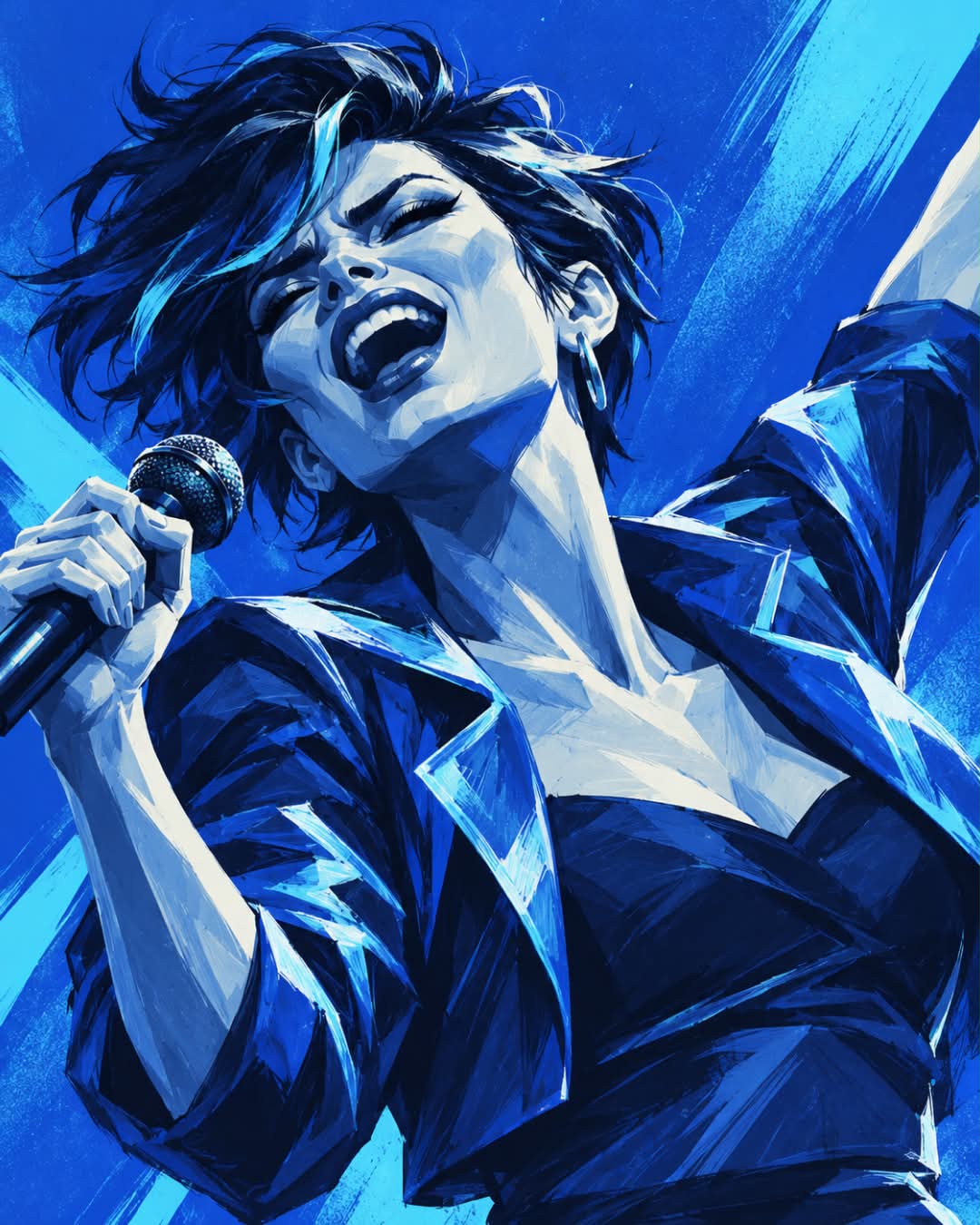 Blue-Toned Editorial Caricature output 5