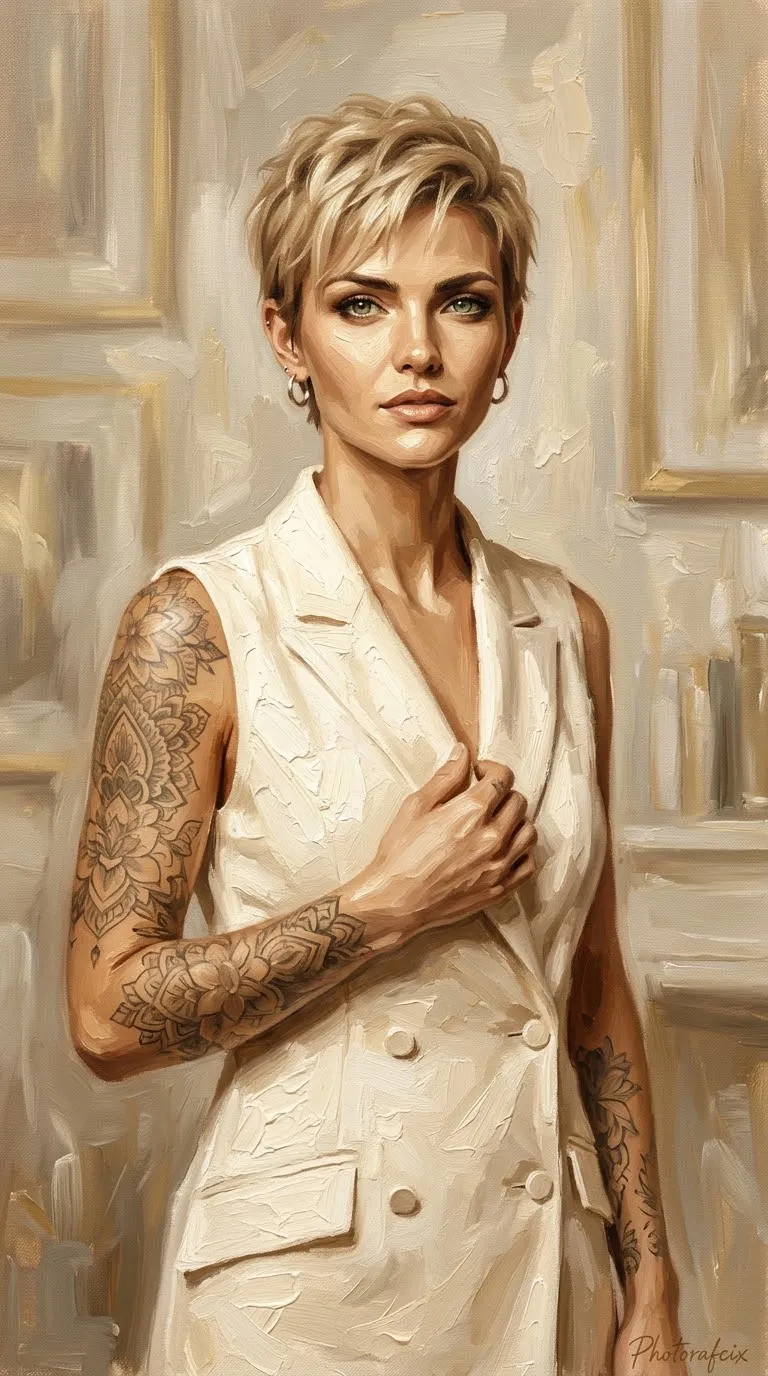 Warm Oil-Painting Portrait with Reference Face output 1