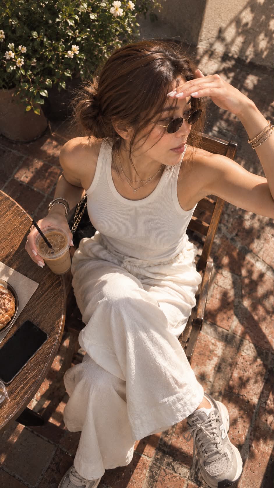 Top-Down Café Portrait with Cinematic Film Grain output 2