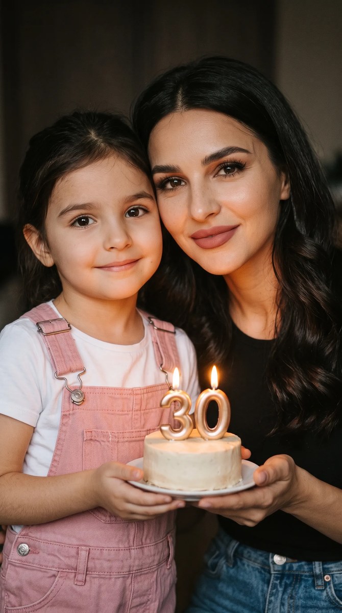 Photorealistic Birthday Portrait with Your Childhood Self output 1