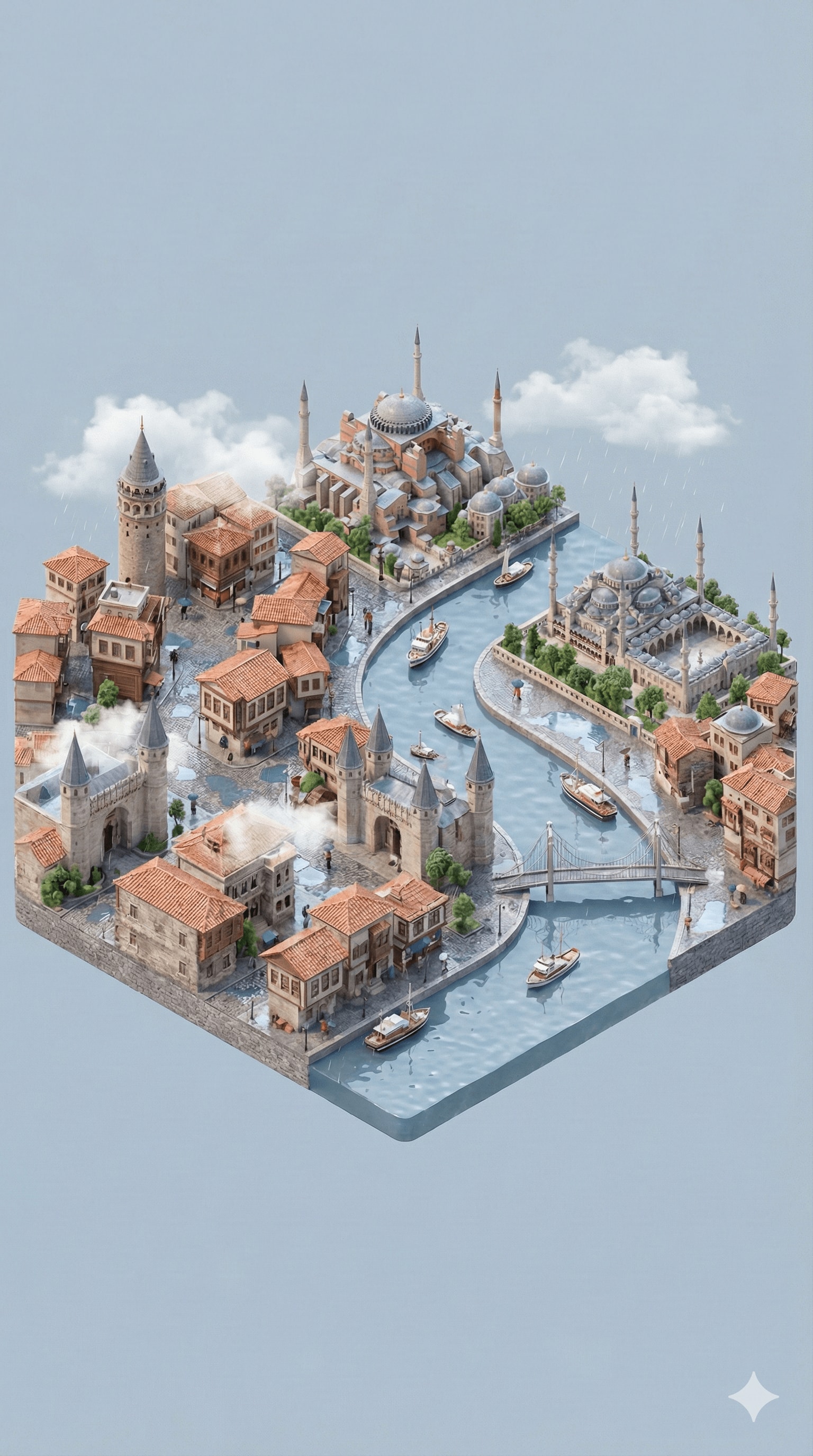 Isometric miniature 3D cartoon city scene output 1