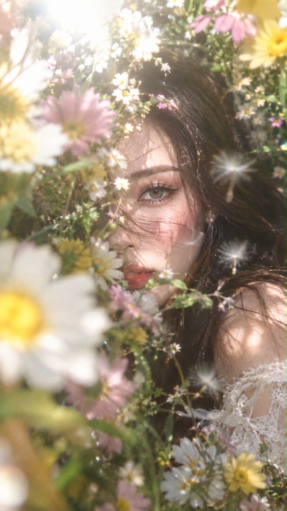 Dreamy Wildflower Flash Portrait output 1
